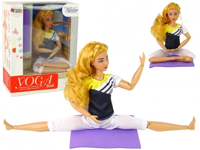 Børnedukke til yoga med lange blonde hår