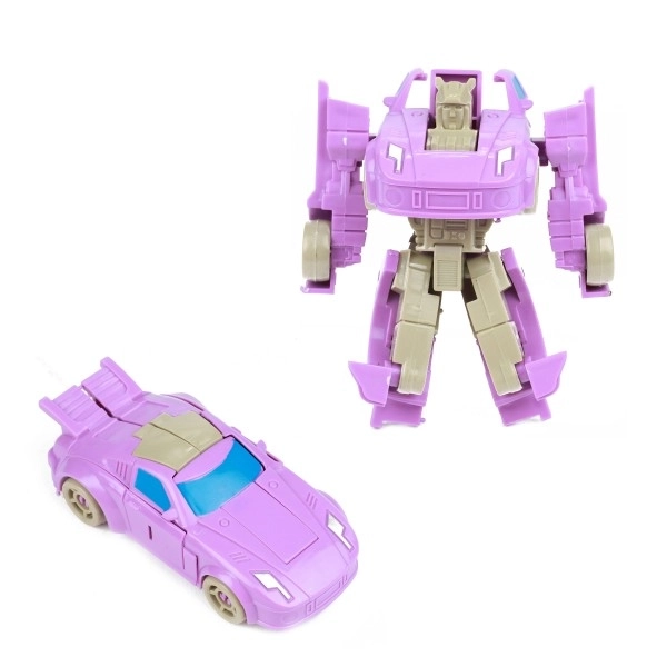 Transformer bil/robot plast 10cm mix farver i plastæske 5x10,5cm