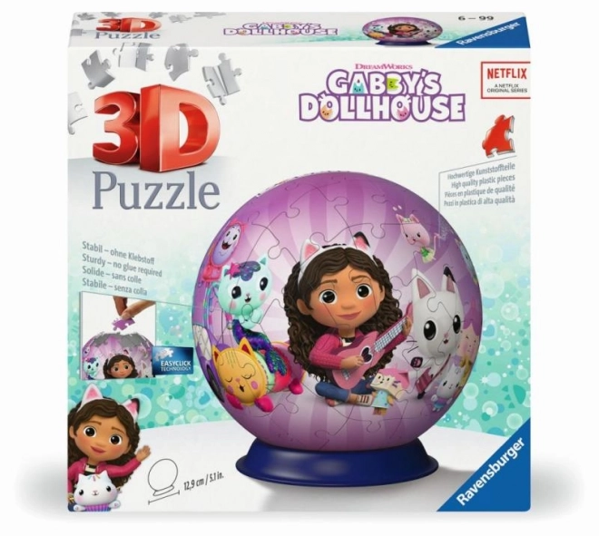 3D puzzleball Gabinins magiske hus 72 dele