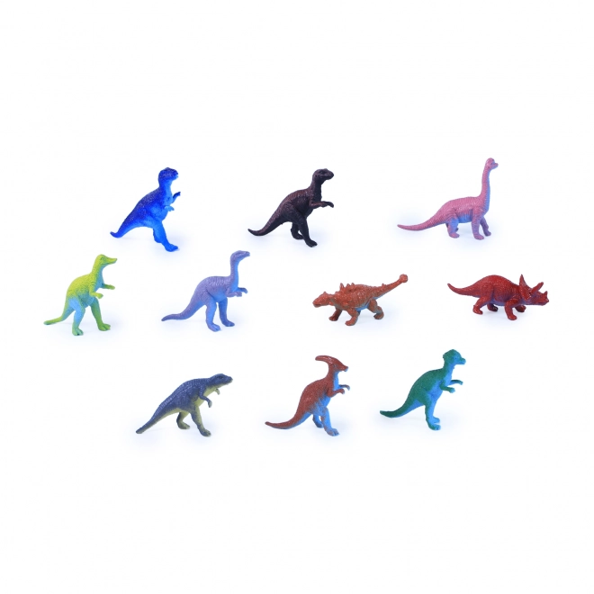 Sæt med 10 farverige dinosaurfigurer til børn