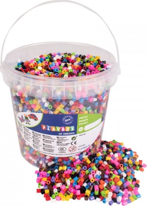 Strygeperler Playbox i spand - grundsæt 10.000 stk
