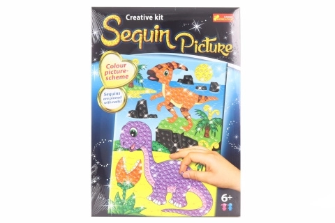 Billede med glitrende pailletter Dinosaur