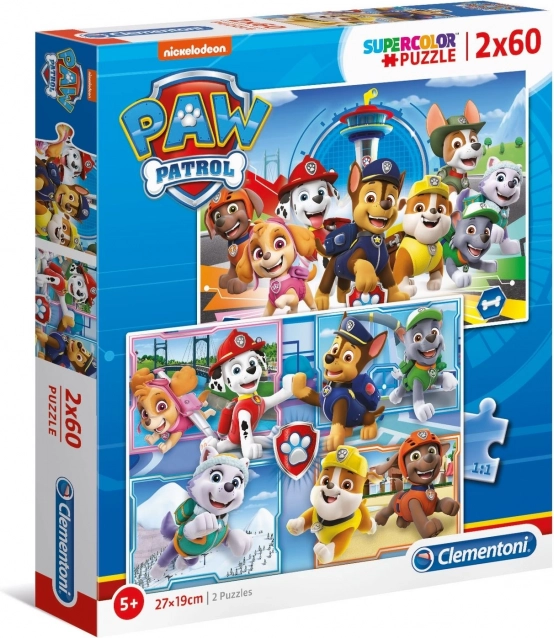CLEMENTONI Puslespil Paw Patrol 2x60 brikker