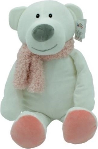 Plysset bamse Kamil med lyserøde detaljer 35 cm