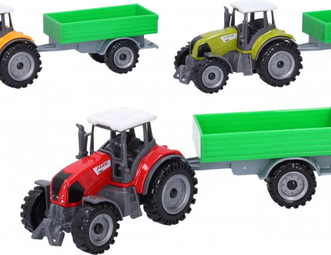 Traktor med trailer i metal