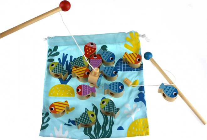 Tooky Toy Træ Spil Hval og Små Fisk Multifunktionelt 4 i 1