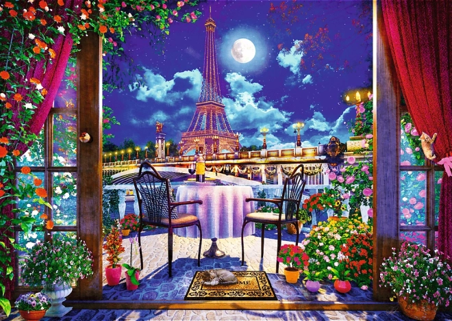 Puzzle Trefl Premium Plus: Nattens Paris, 1000 brikker