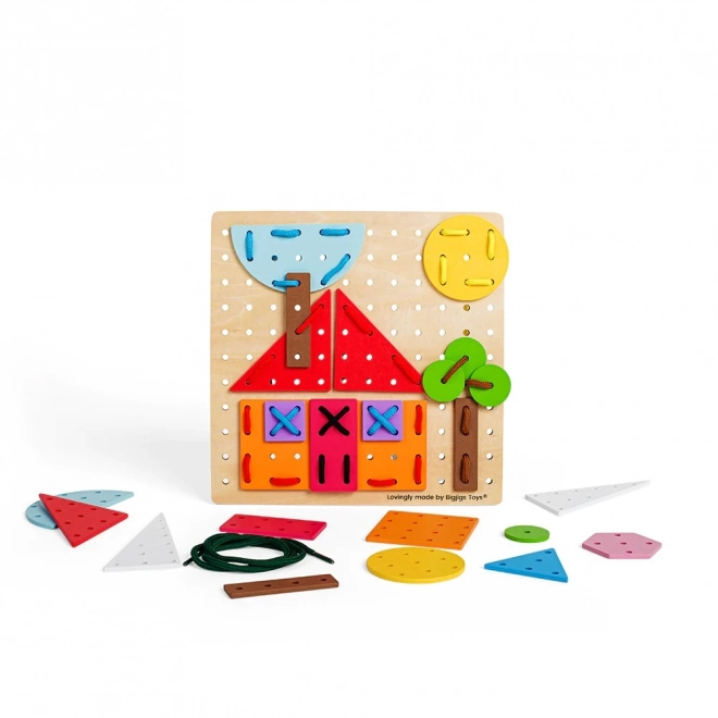 Bigjigs Toys Træ Snørespil Geometriske former