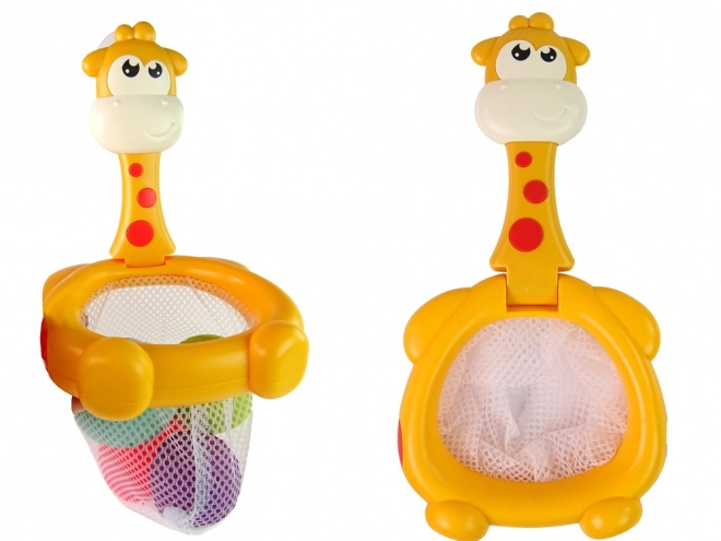 Gummi legetøjs mini basketball giraf med badebolde