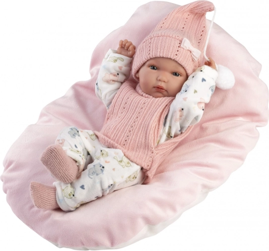 Realistisk babydukke PIGE med hele vinylkrop 35 cm