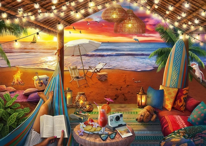 Ravensburger puslespil Hyggelige steder: strandcabana XXL 500 brikker