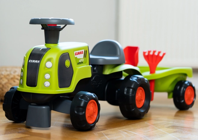 Falk børnetraktor Claas 470 Arion grøn med anhænger og sæt til sand