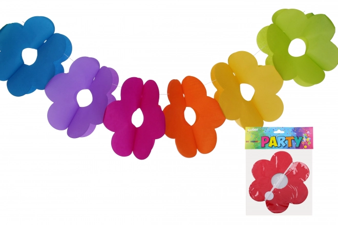Farverig guirlande Blomst 3 m