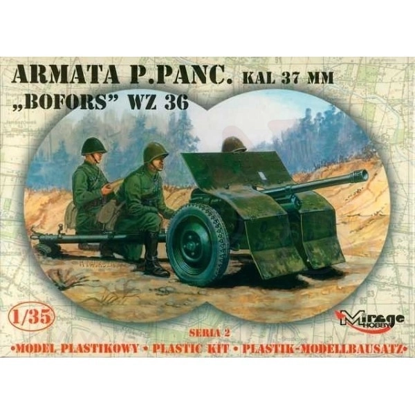 Model plastisk antitankkanon 37mm Bofors WZ.36