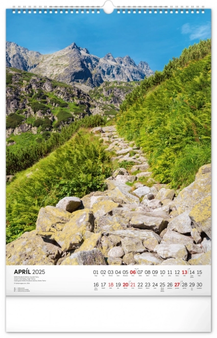 NOTIQUE Vægkalender Tatry 2025, 33 x 46 cm