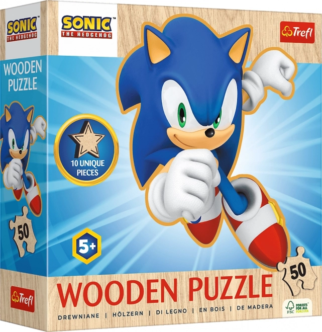 Træpuslespil 50 brikker SONIC