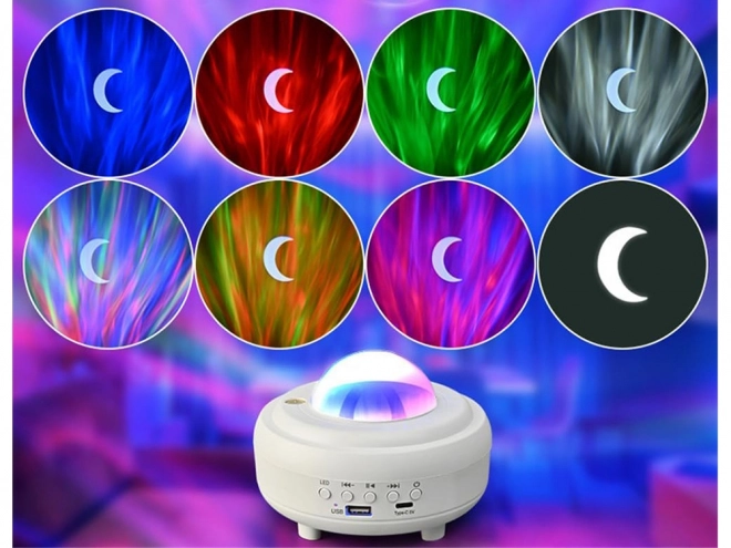 Natlysprojektor aurora med bluetooth-højttaler