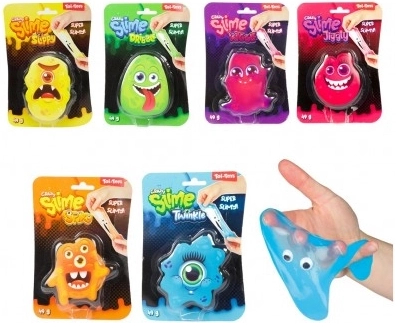 Slime-Monster med Øjne 49g i 6 Farver