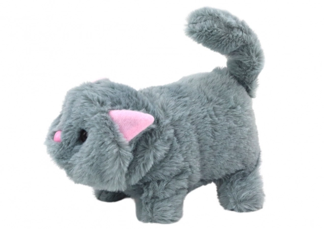 Interaktivt plysbamse kat grå