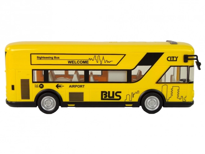 Gul bybus med friktionstræk 1:18