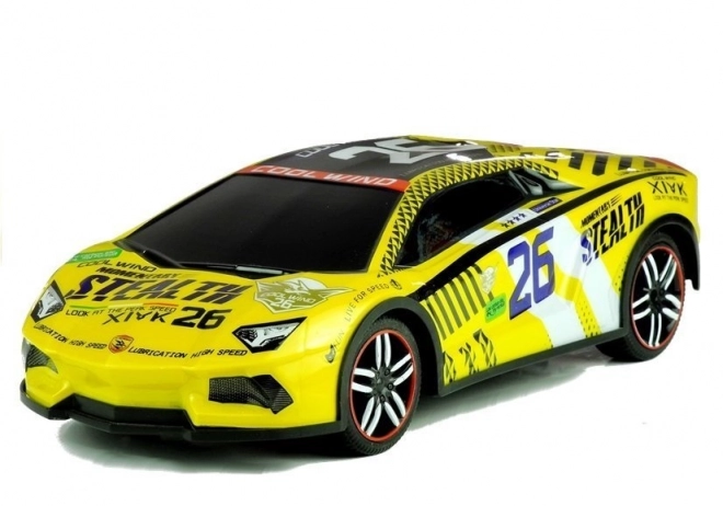 Fjernbetjent sportsvogn Pilot R/C Gul