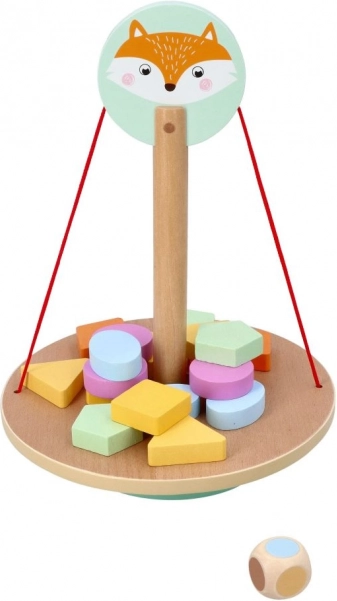 Træbalancespil med ræv