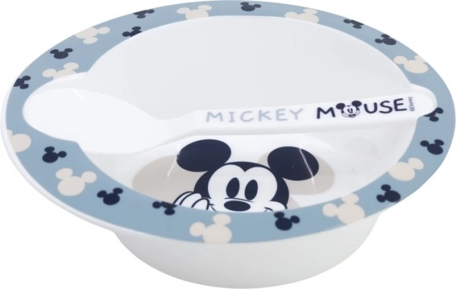 STOR Skål med ske Mickey Mouse