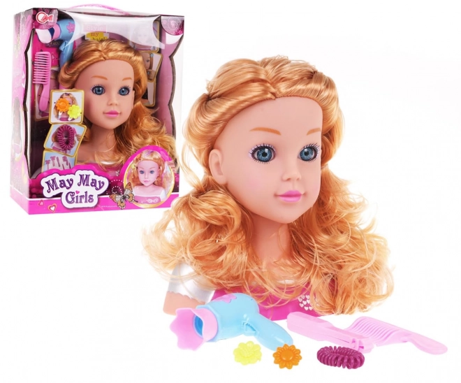 Blond stylinghoved + tilbehør