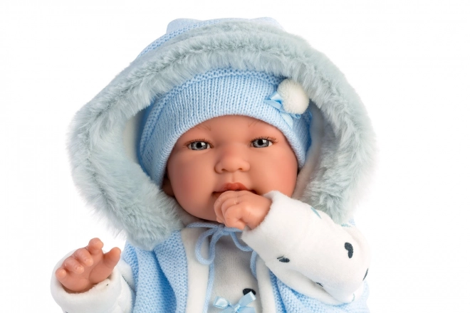 Llorens 84439 NEW BORN - realistisk dukke baby med lyde og blødt stoflegeme - 44 cm