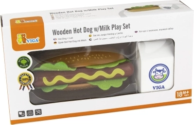 træsæt hotdog og mælk VIGA