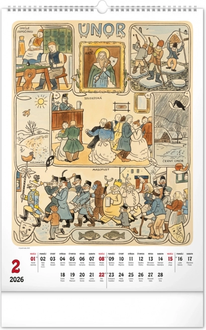 Vægkalender Josef Lada 2026