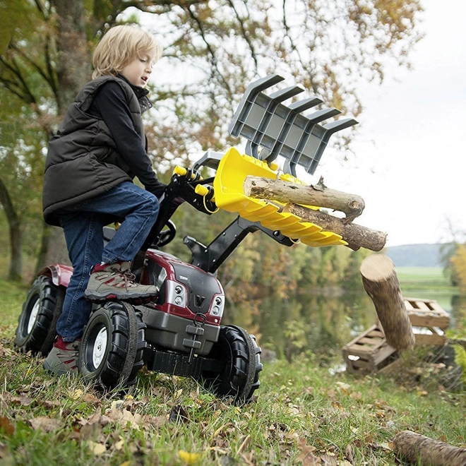 Skovl til traktor med greb til læsning af træ