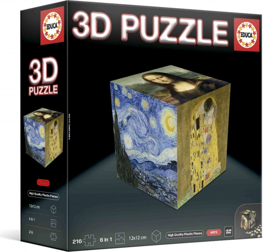 3D-puslespil kube Kunst 216 brikker EDUCA