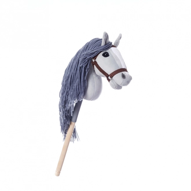 HOPPIHORSE hest på pind hobbyhest størrelse A4 grå