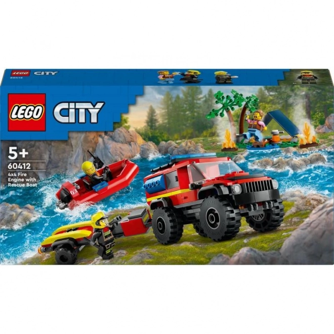 LEGO® City 60412 Brandbil 4x4 og redningsbåd