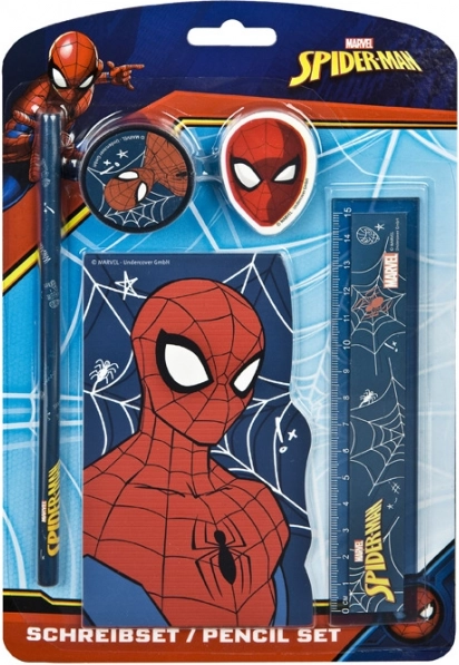 Sæt med skoleartikler 5 stk med SPIDER-MAN motiv