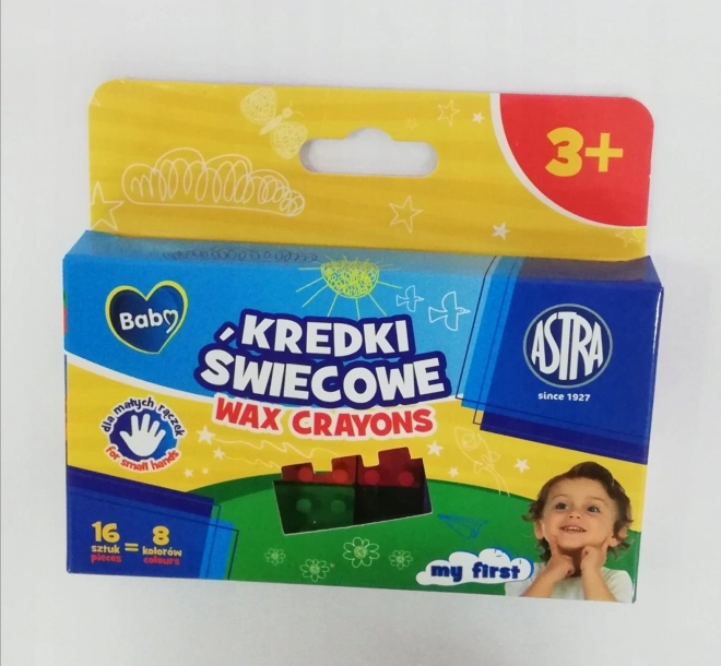 Voksfarver ASTRA BABY klodser, 16 stk. (8 farver)
