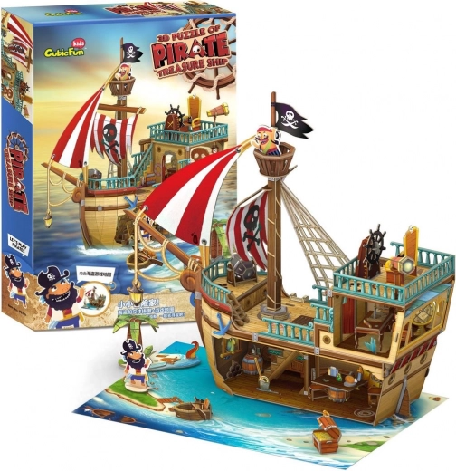 3D-puslespil piratskib med skat