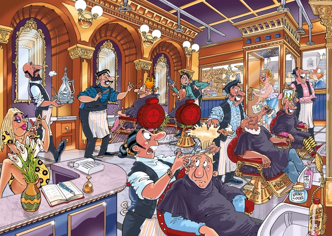 Puslespil Jumbo Wasgij Mystery 27: Gründig Barbering 1000 Brikker