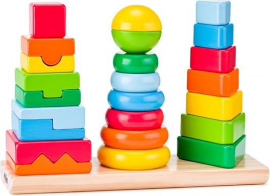 Træ-geometrisk puslespil – 3 tårne