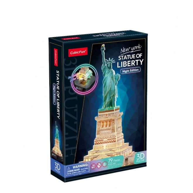3D LED puslespil Frihedsgudinden (natversion)