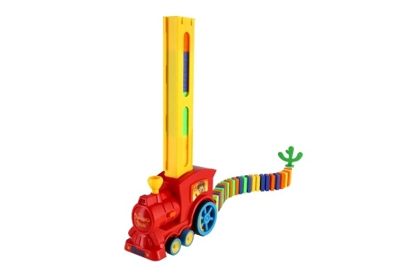 Lokomotiv/Tog domino stilleset plast 16cm med batteri med lyd og lys i kassen 33x23,5x8cm