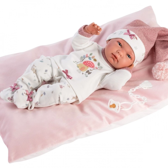 Llorens 73880 NYFØDT PIGE - realistisk dukke baby med hele kroppen i vinyl - 40 cm