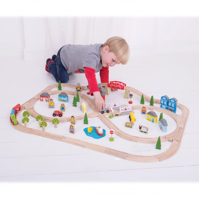 Bigjigs Rail Træjernbane by og landsby 101 dele