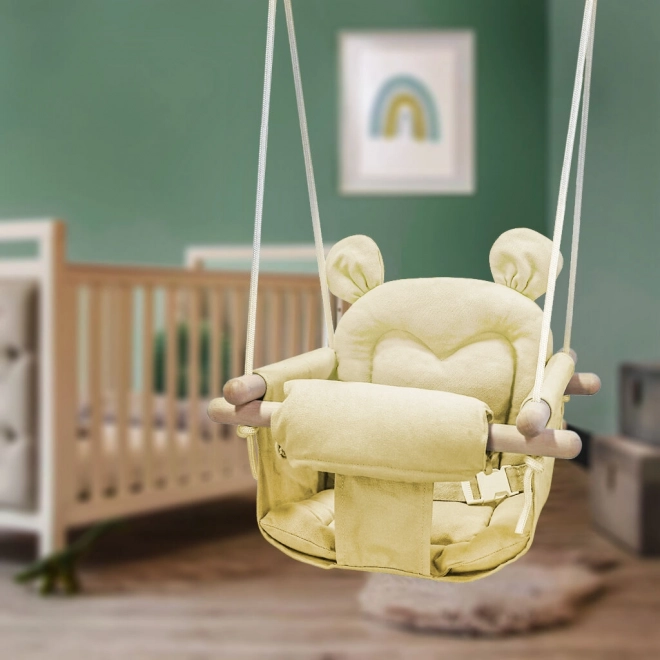 Børne gynge Bamse beige