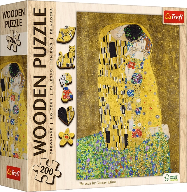 Træpuslespil Gustav Klimt - Kysset 200 brikker