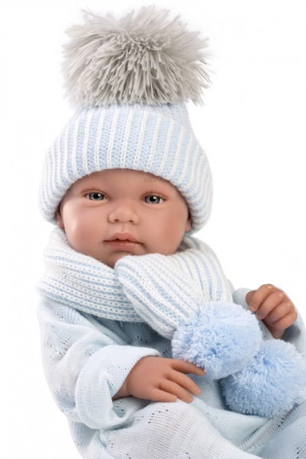 Llorens 84337 NYFØDT DRENG - realistisk dukke baby med hel vinyl krop - 43 cm