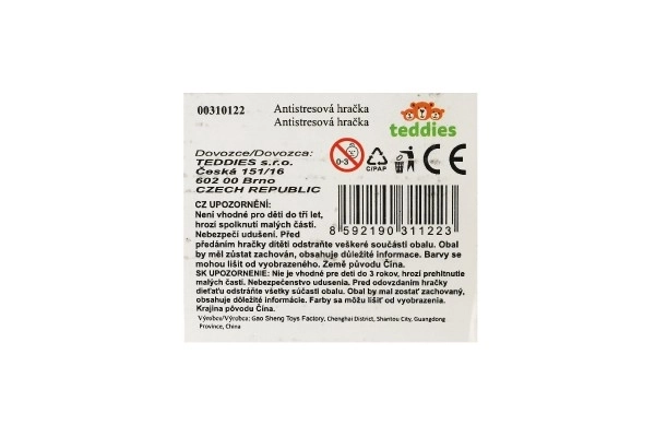Antistress pølse 14cm elastisk formbar i pose 12stk i kasse