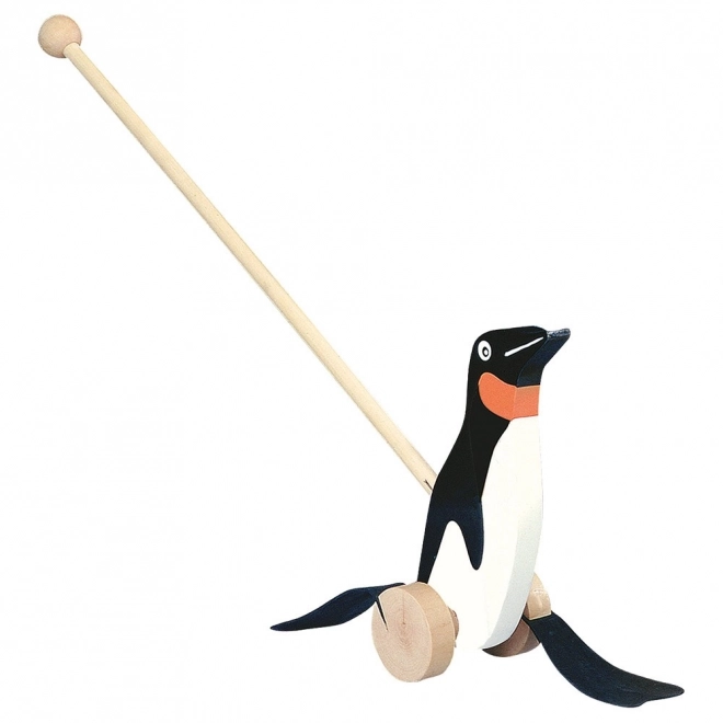 Bino Pingvin på stok sort-hvid