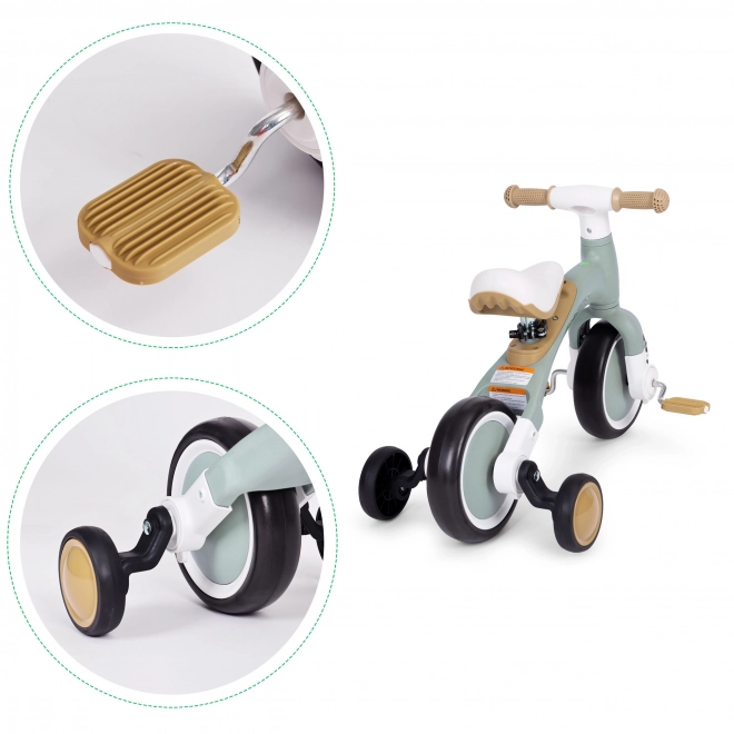 Balanceløbecykel med pedaler - træningshjul 3-i-1 ECOTOYS – Grøn